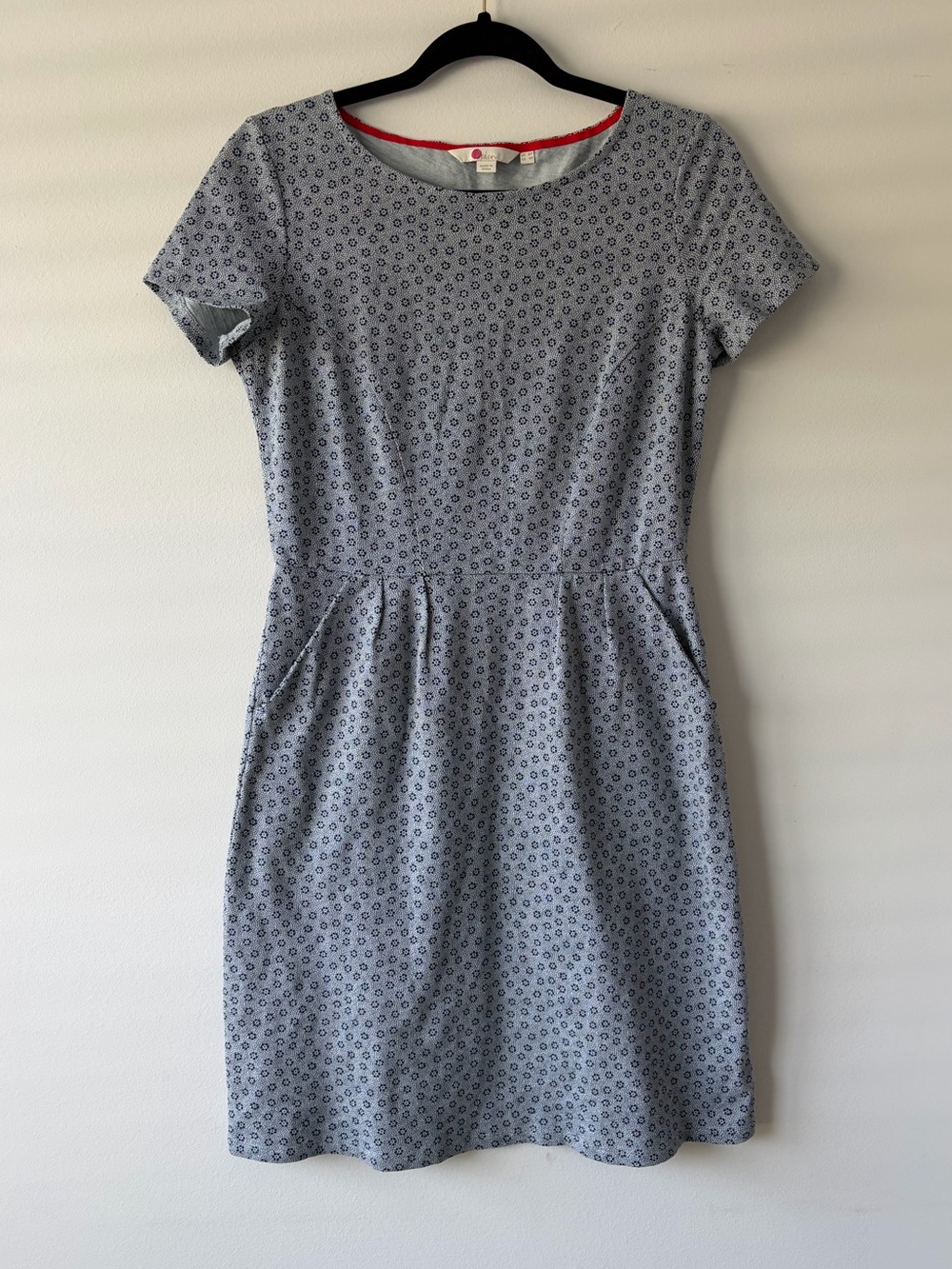 boden petite blue floral fit and flare dress us 4p cottagecore